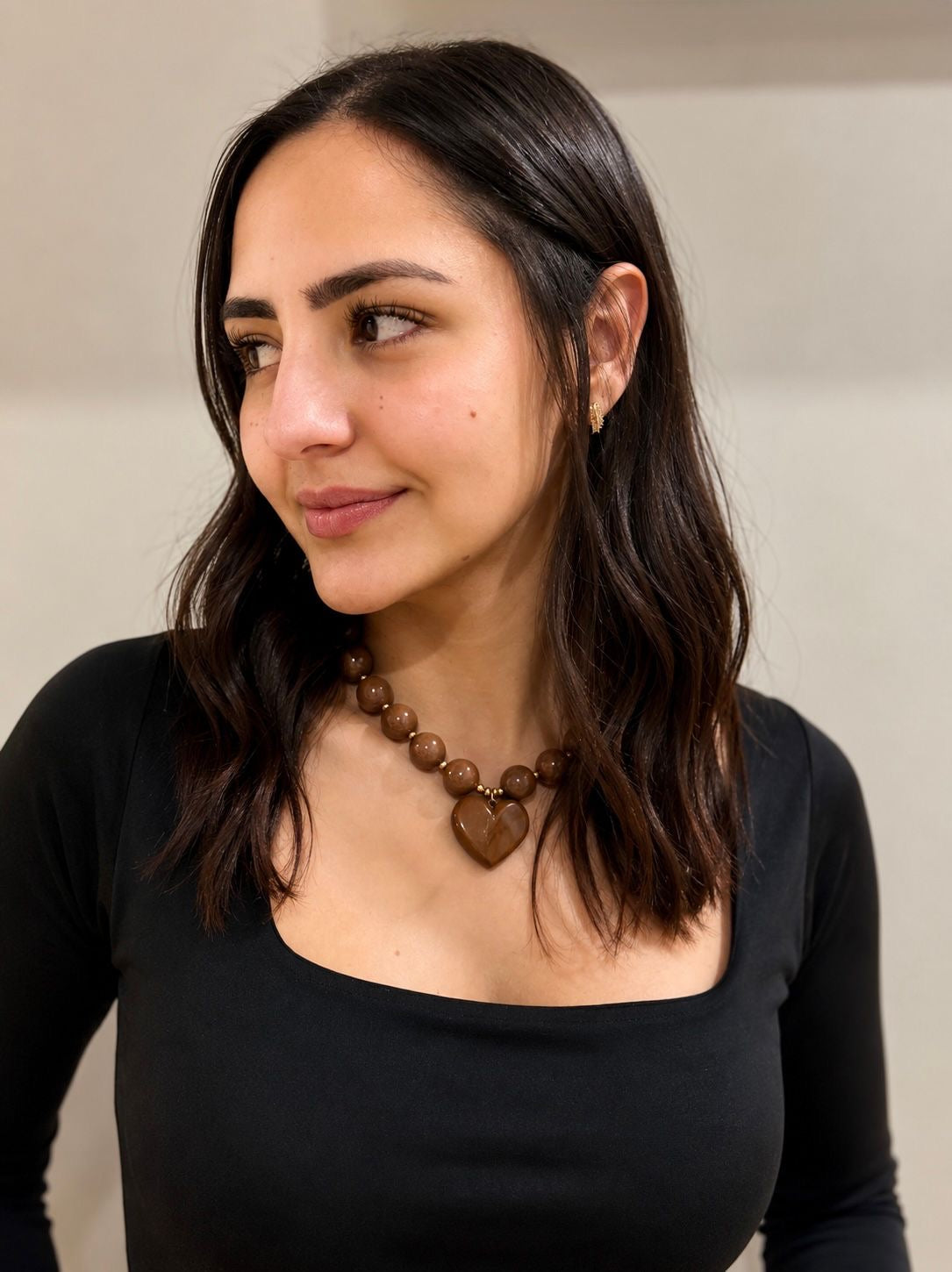 Coffee Heart Necklace