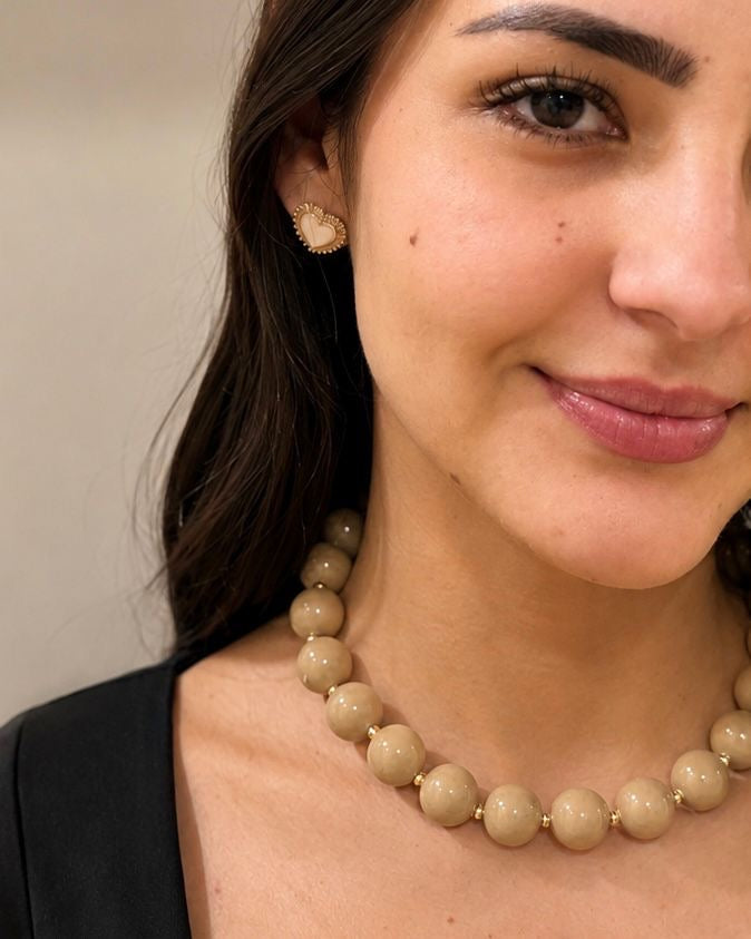 Nude Beaded Necklace