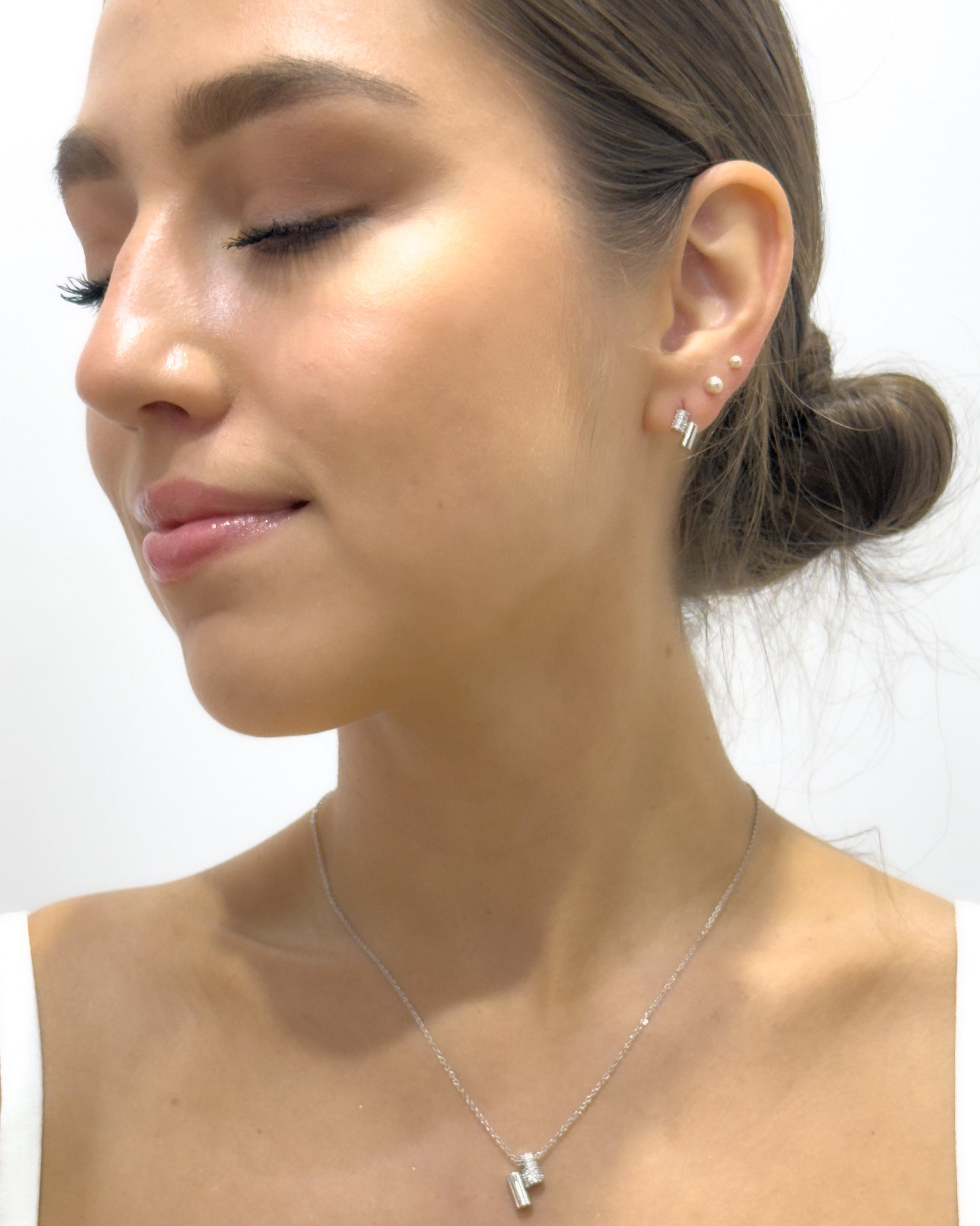 Silver Cylinder Necklace