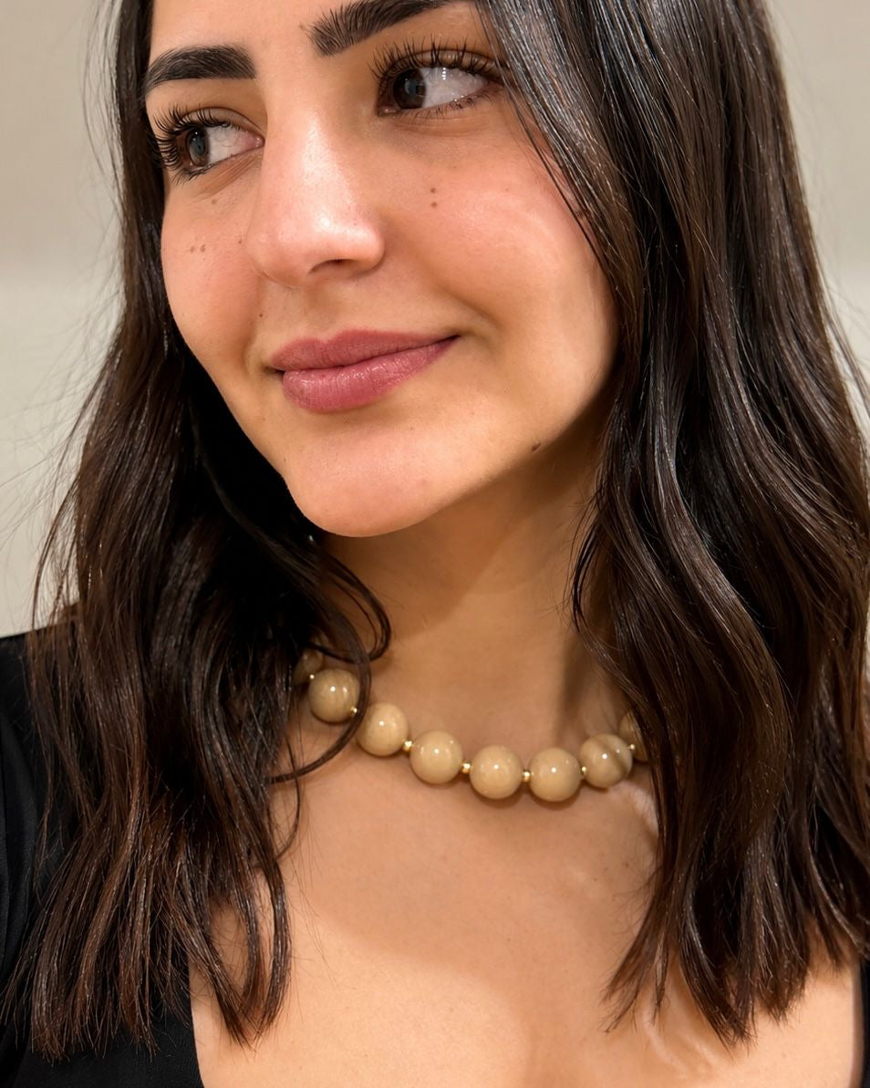 Nude Beaded Necklace