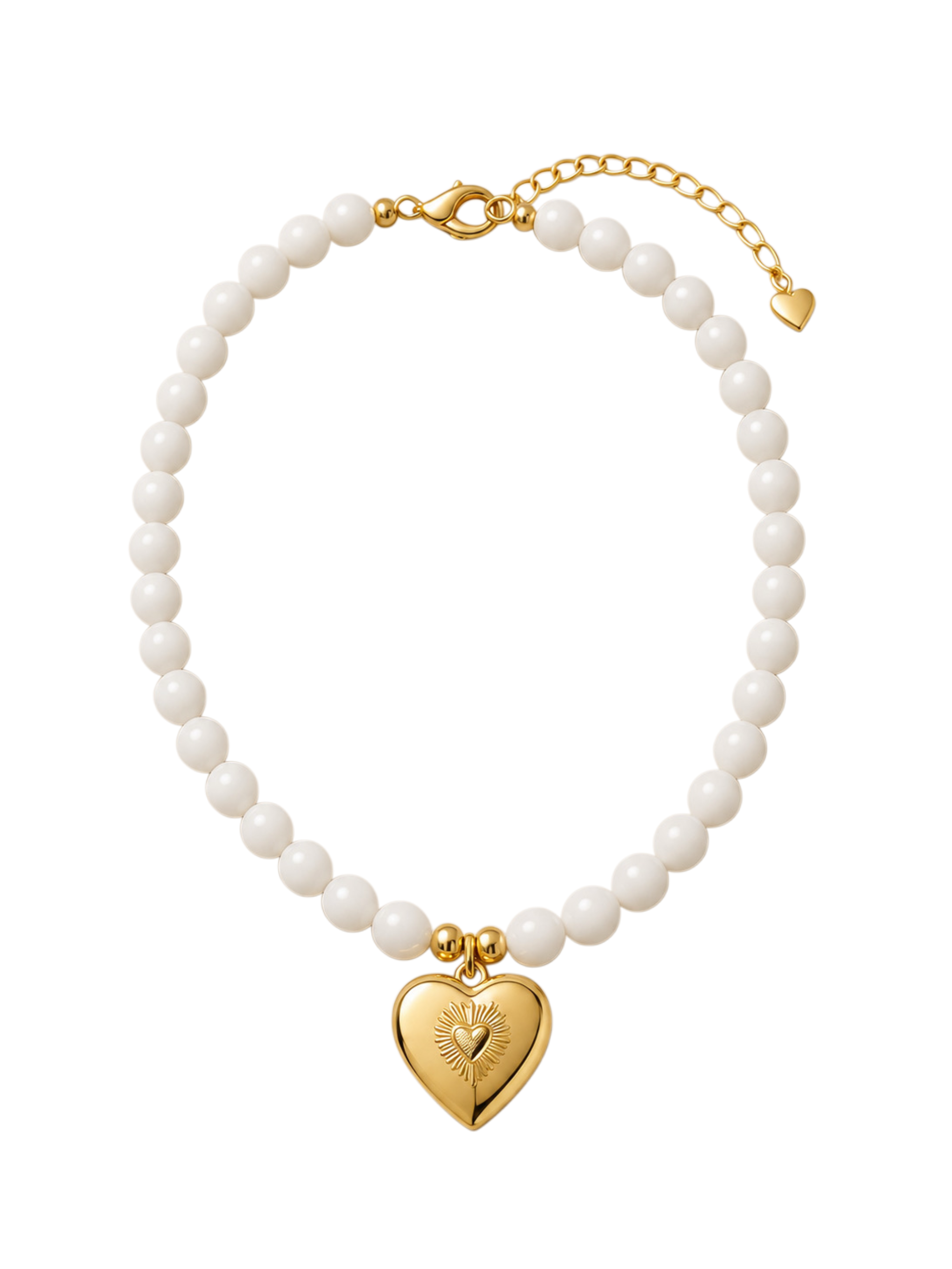 White Heart Necklace