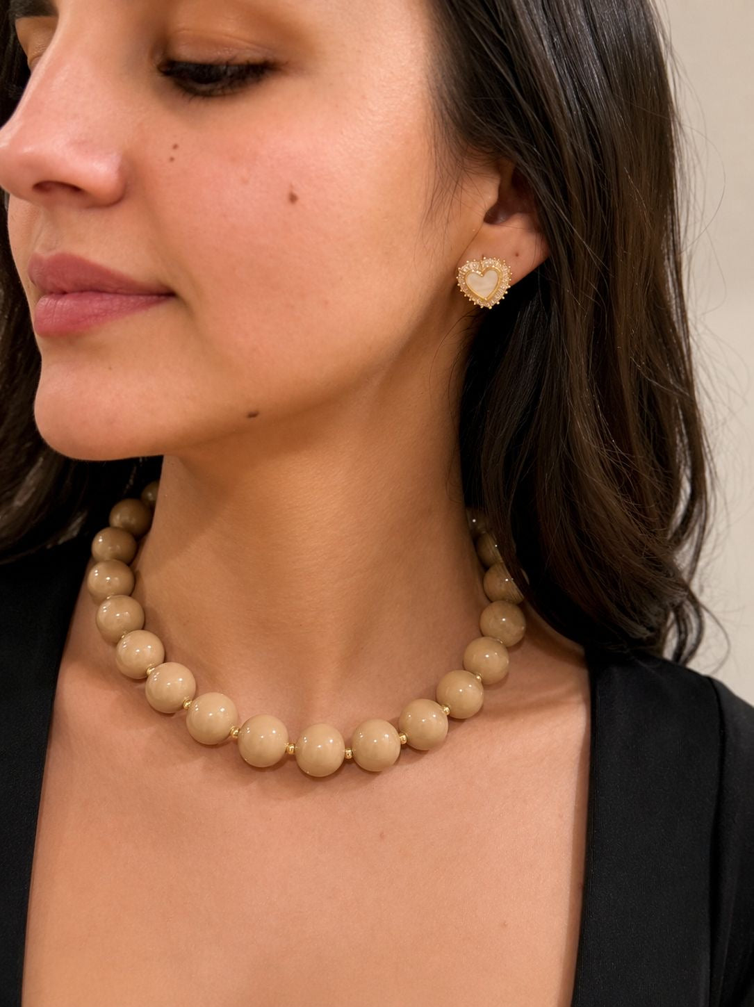 Nude Beaded Necklace