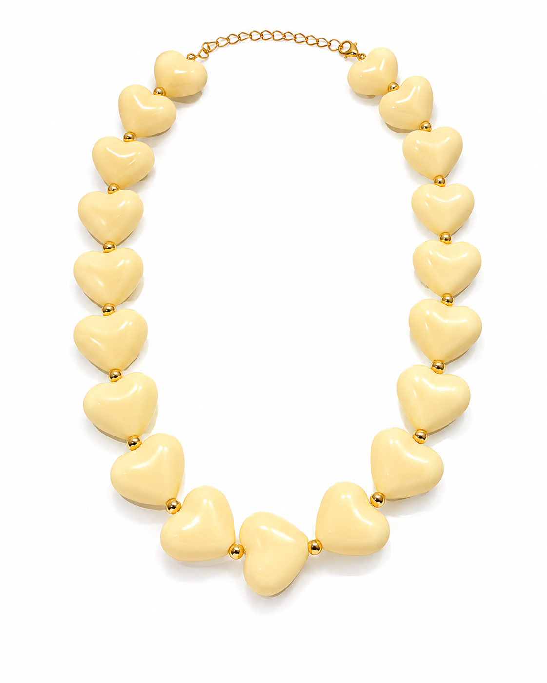 Cream Heart Beaded Necklace