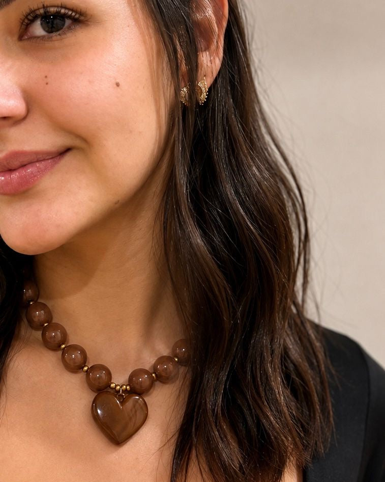 Coffee Heart Necklace
