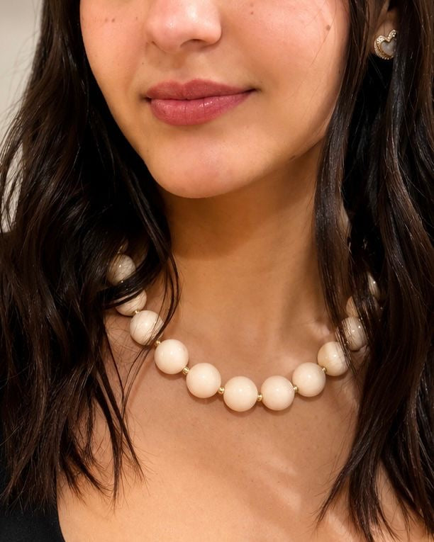 Cream Beaded Necklace