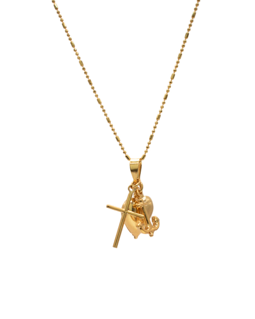 Anchor-Cross-Heart Charm