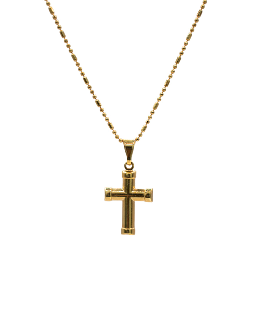 Cylindrical Cross Charm
