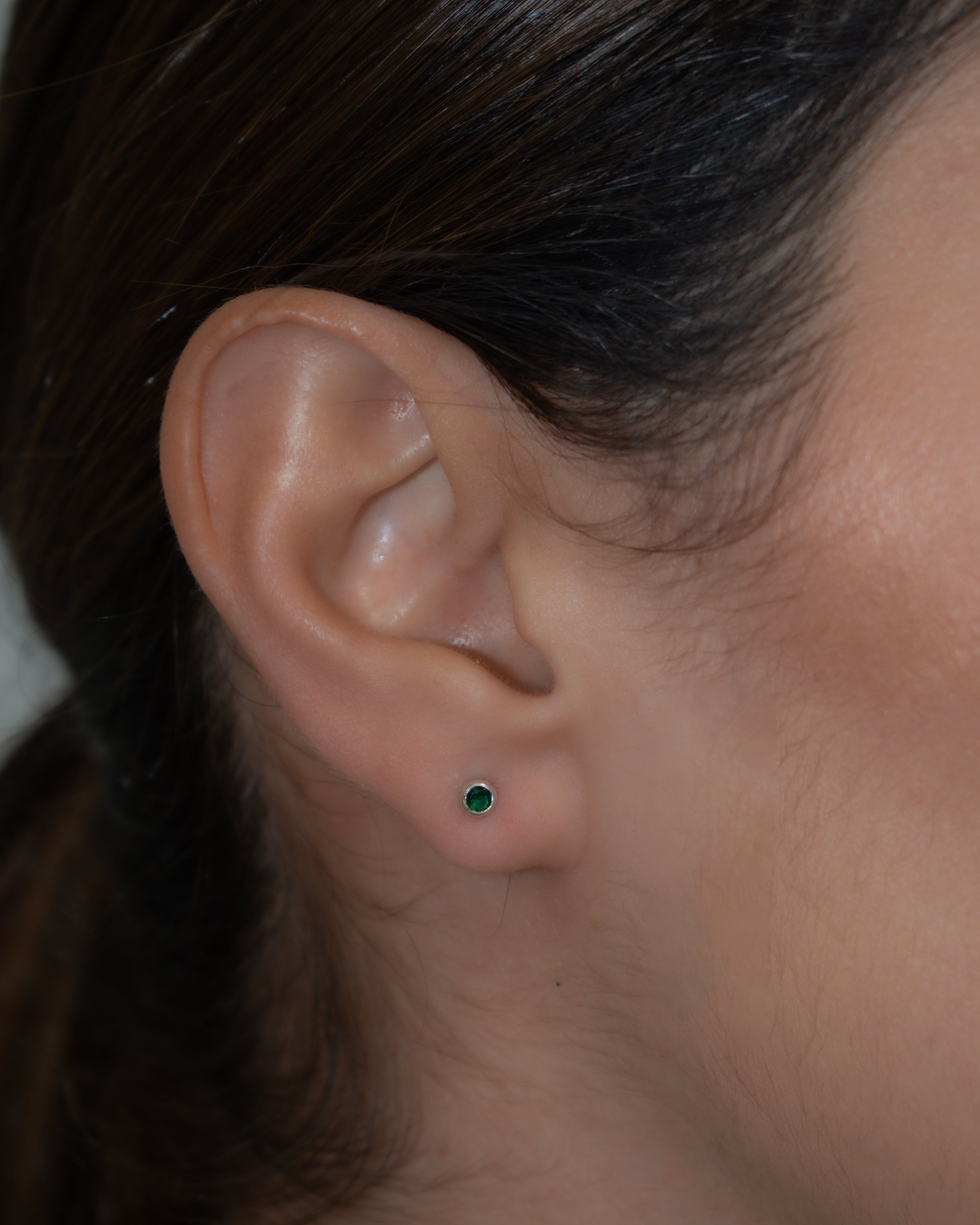 Green Mini Stud Earrings