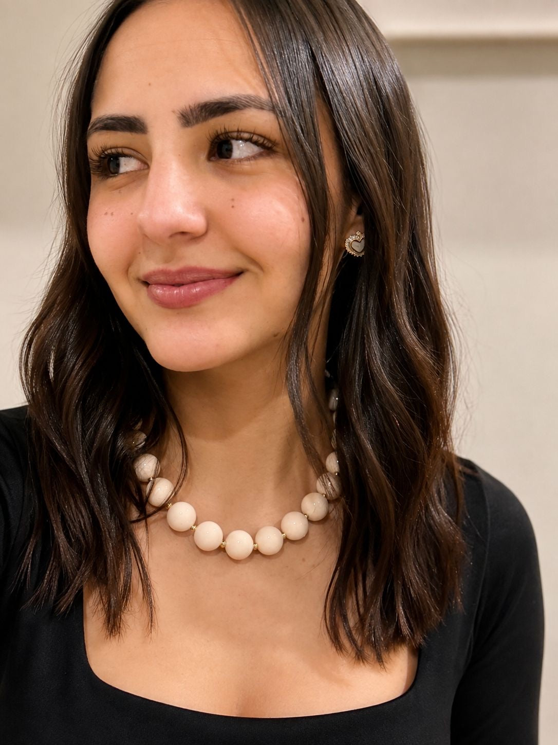Cream Beaded Necklace