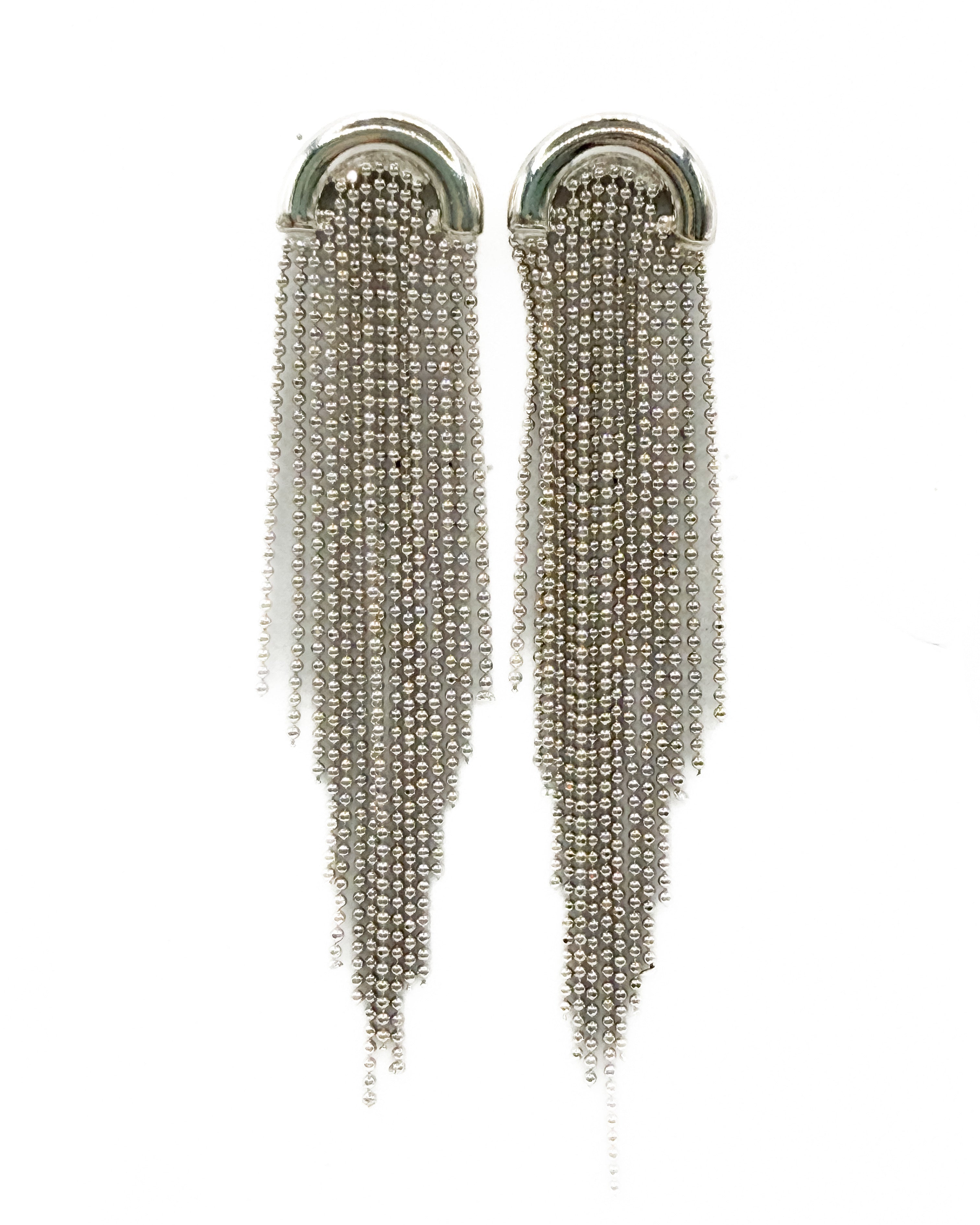 Silver Curtain Earrings