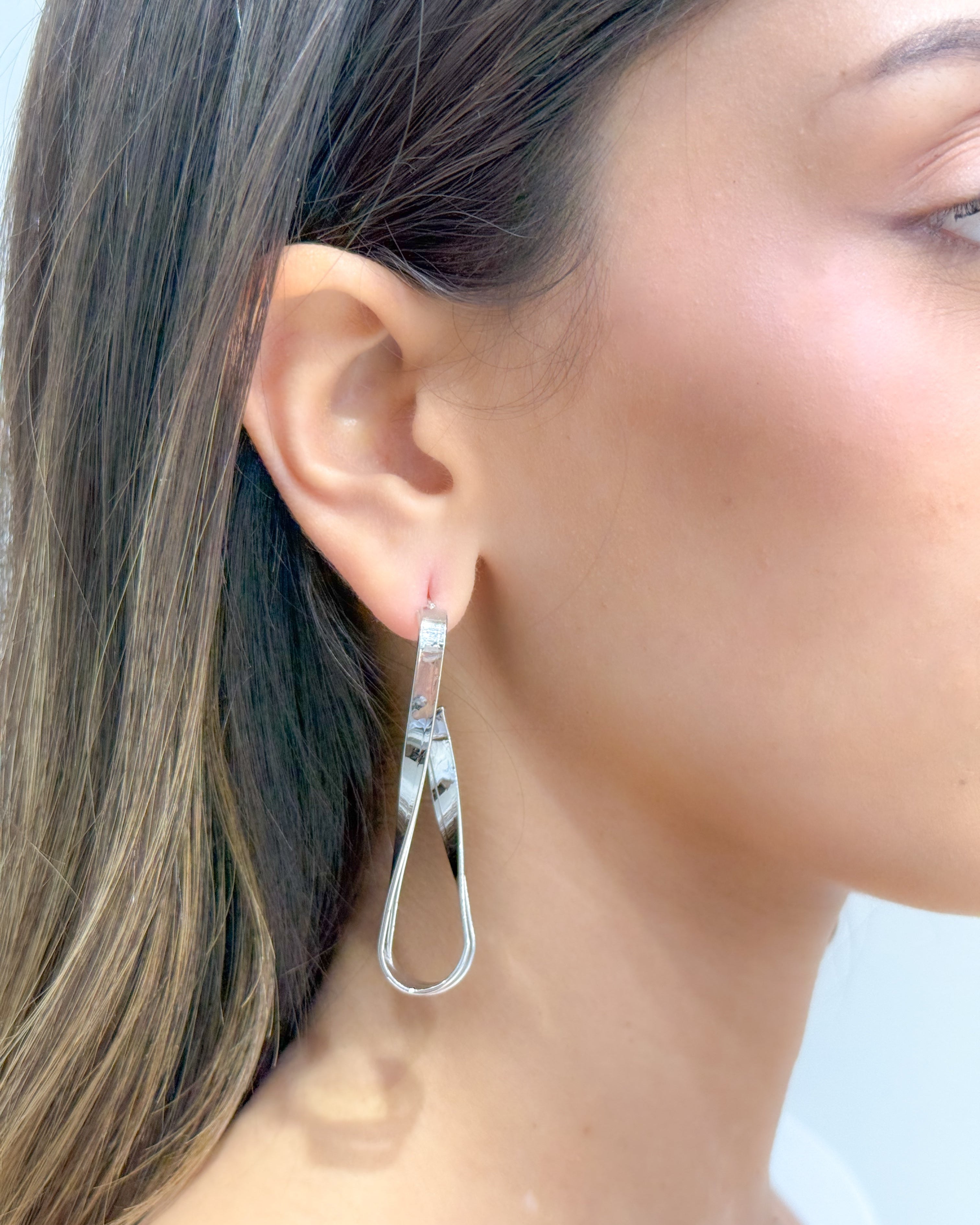 Silver Open Hoop Earrings