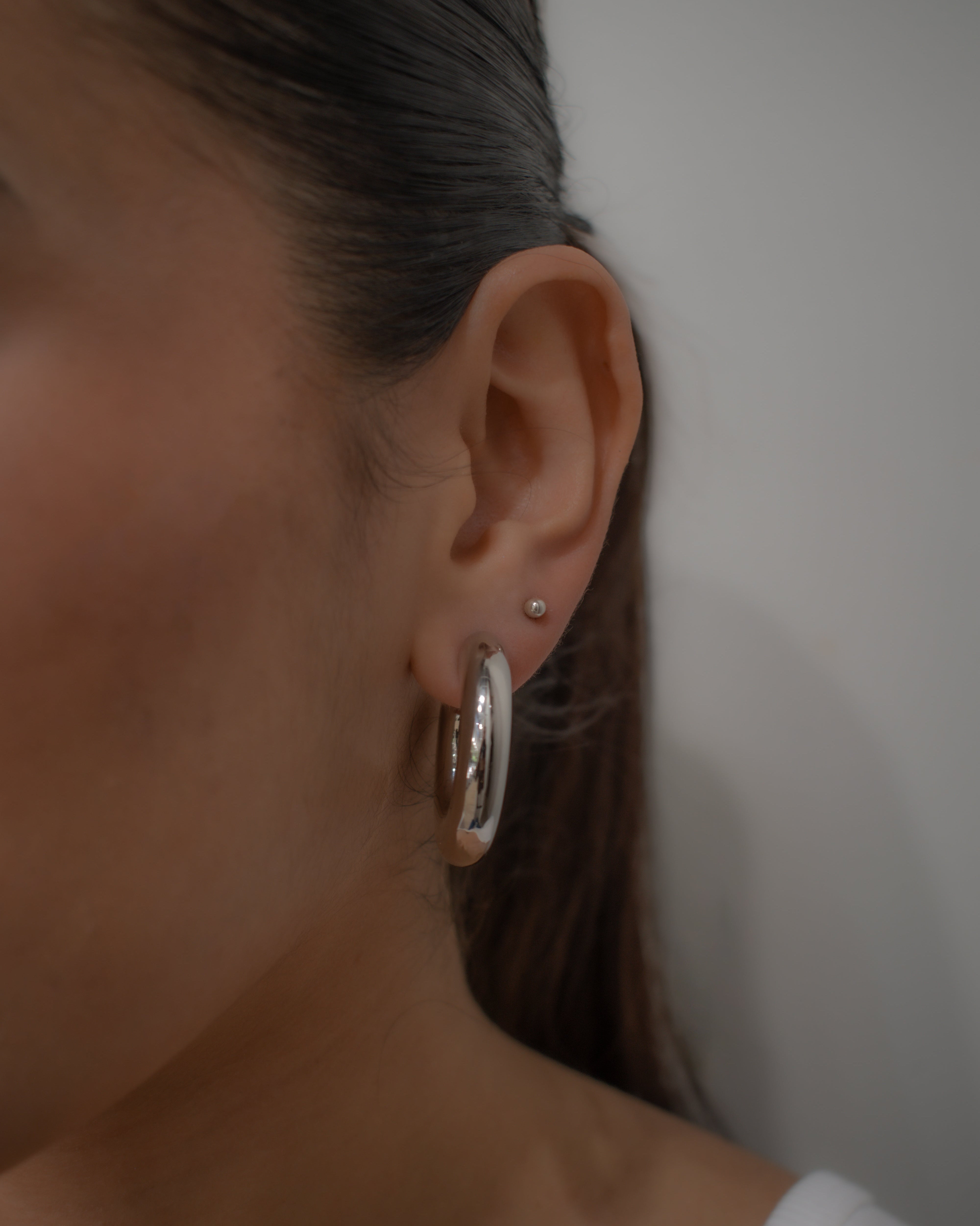 Silver Chunky Hoops