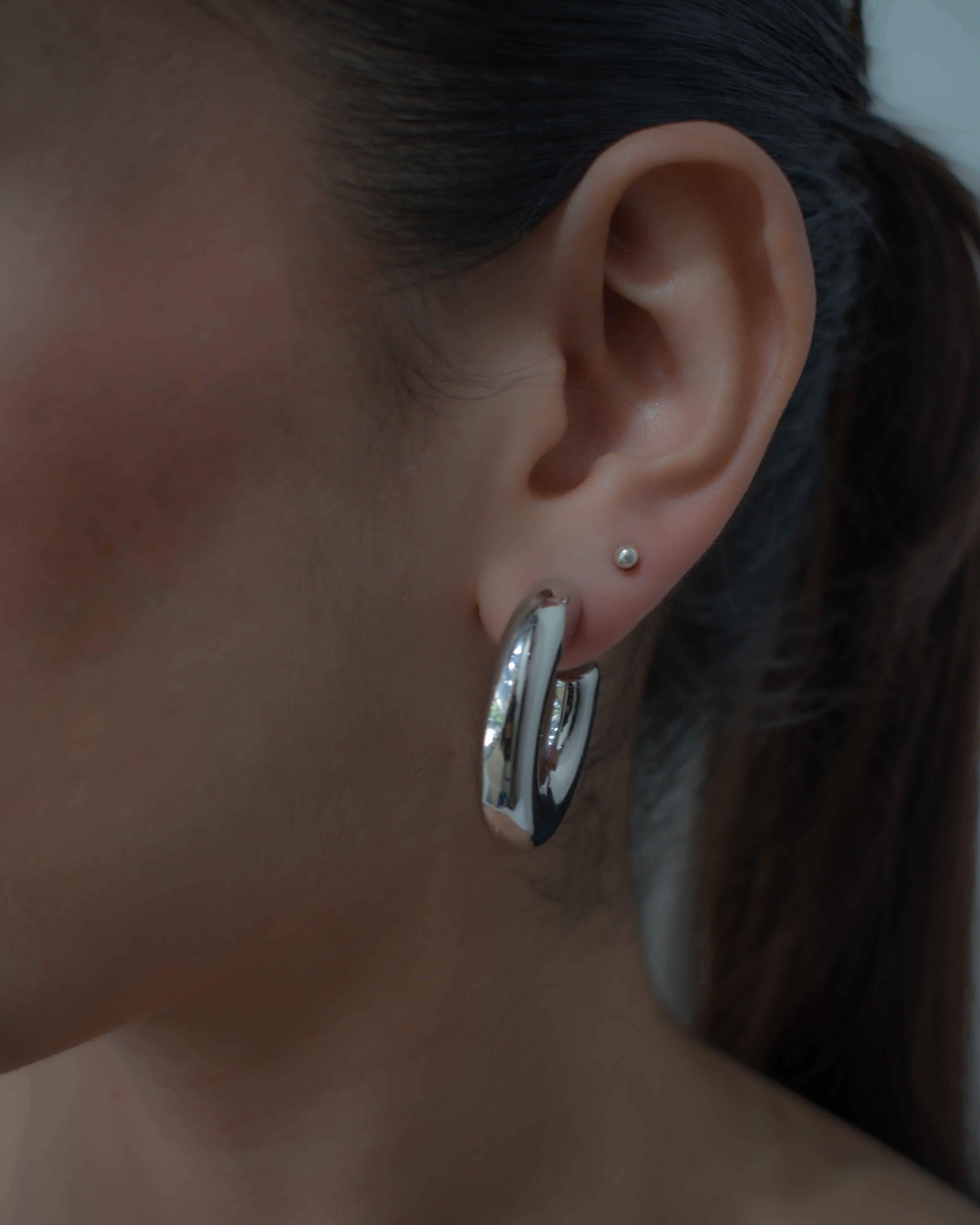 Silver Chunky Hoops