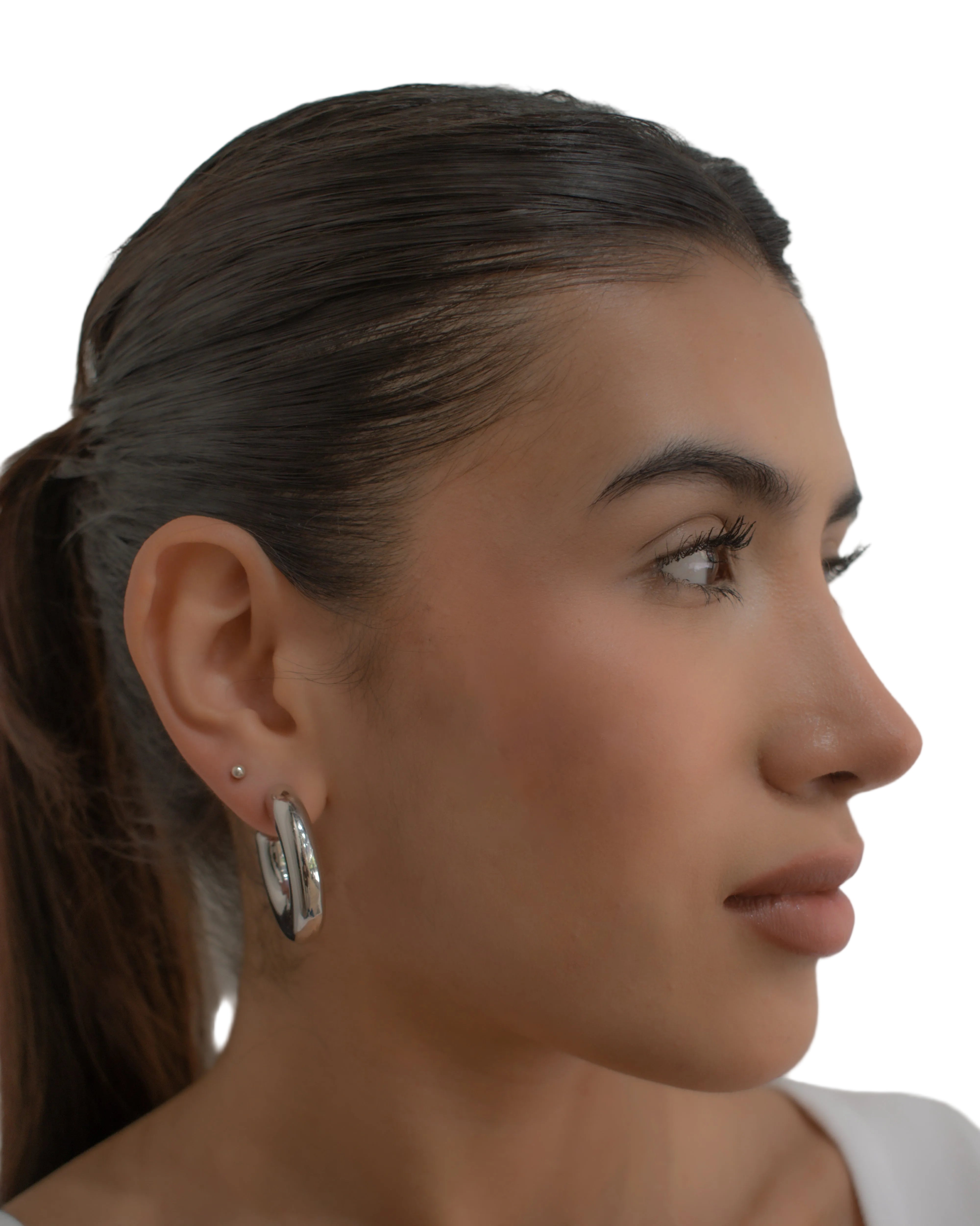 Silver Chunky Hoops