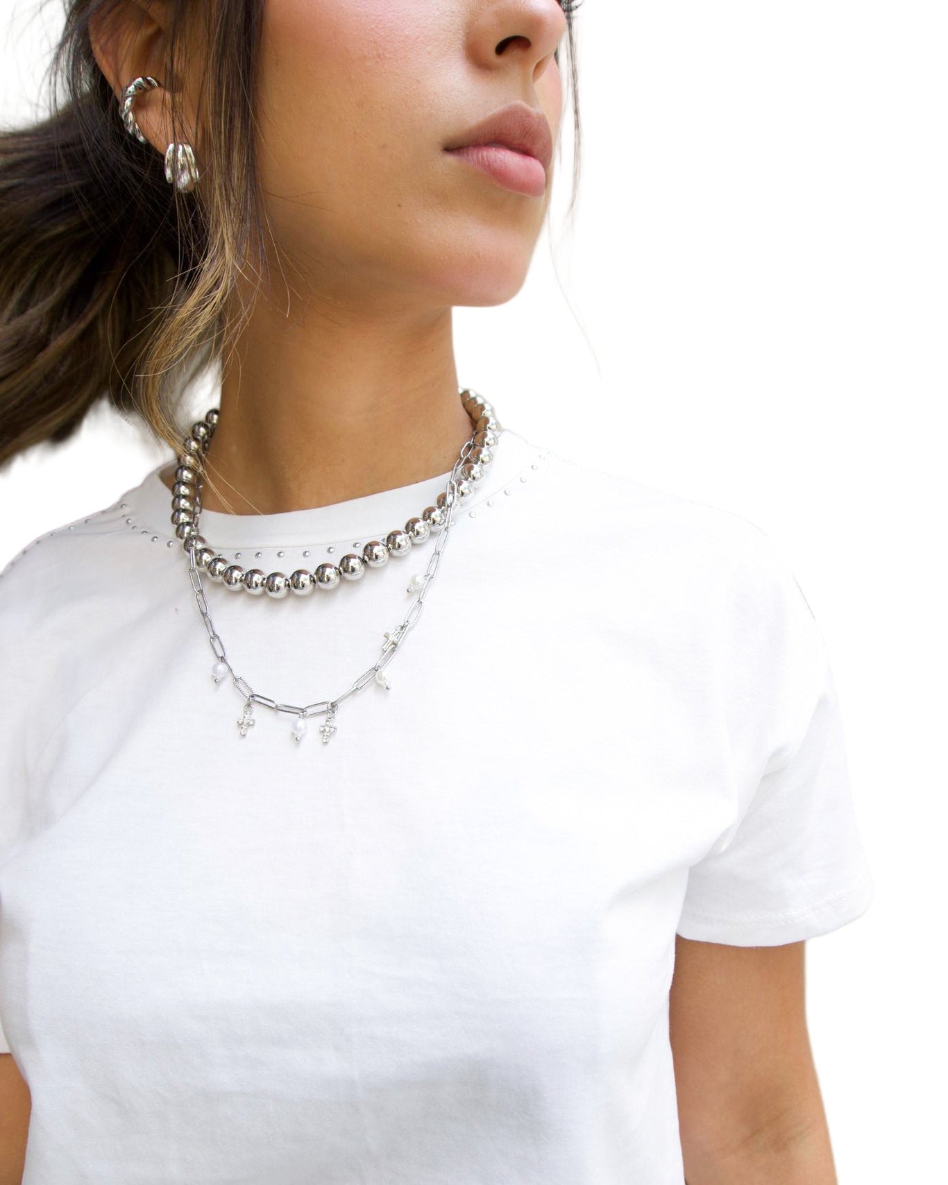 Silver crosses Necklace